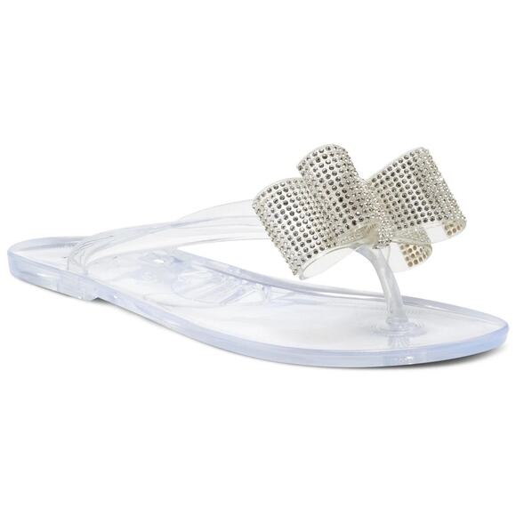 INC INTL Concepts Women Madena Flip Flop Thong Sandals Size US 9M Clear Bling - Picture 1 of 6